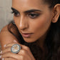 trueBrowns Silver Tone Circular Ring | Swadesiicart