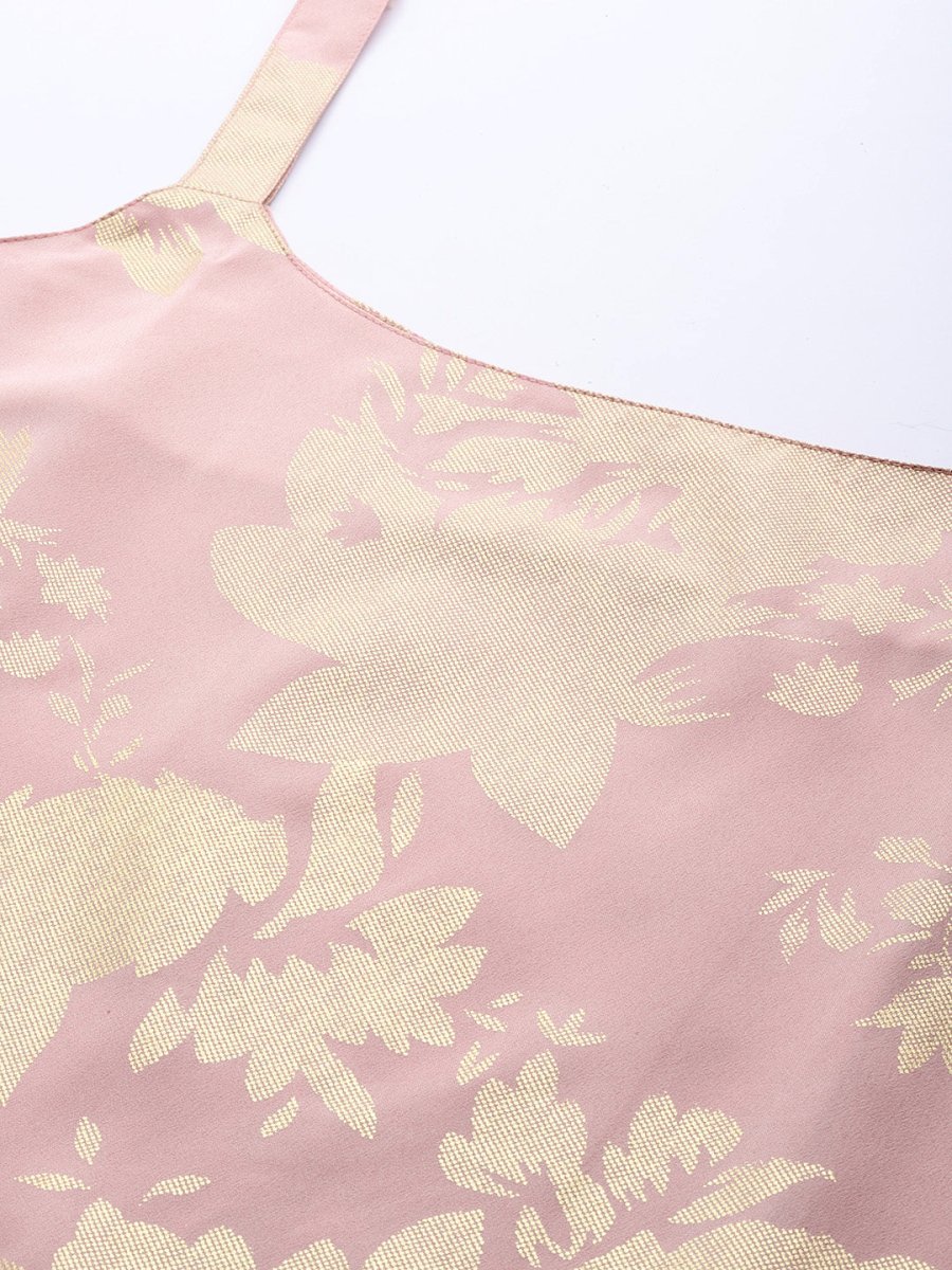 Ahalyaa Square Neck Printed Crepe Tunic With Lace Inserts | Swadesiicart