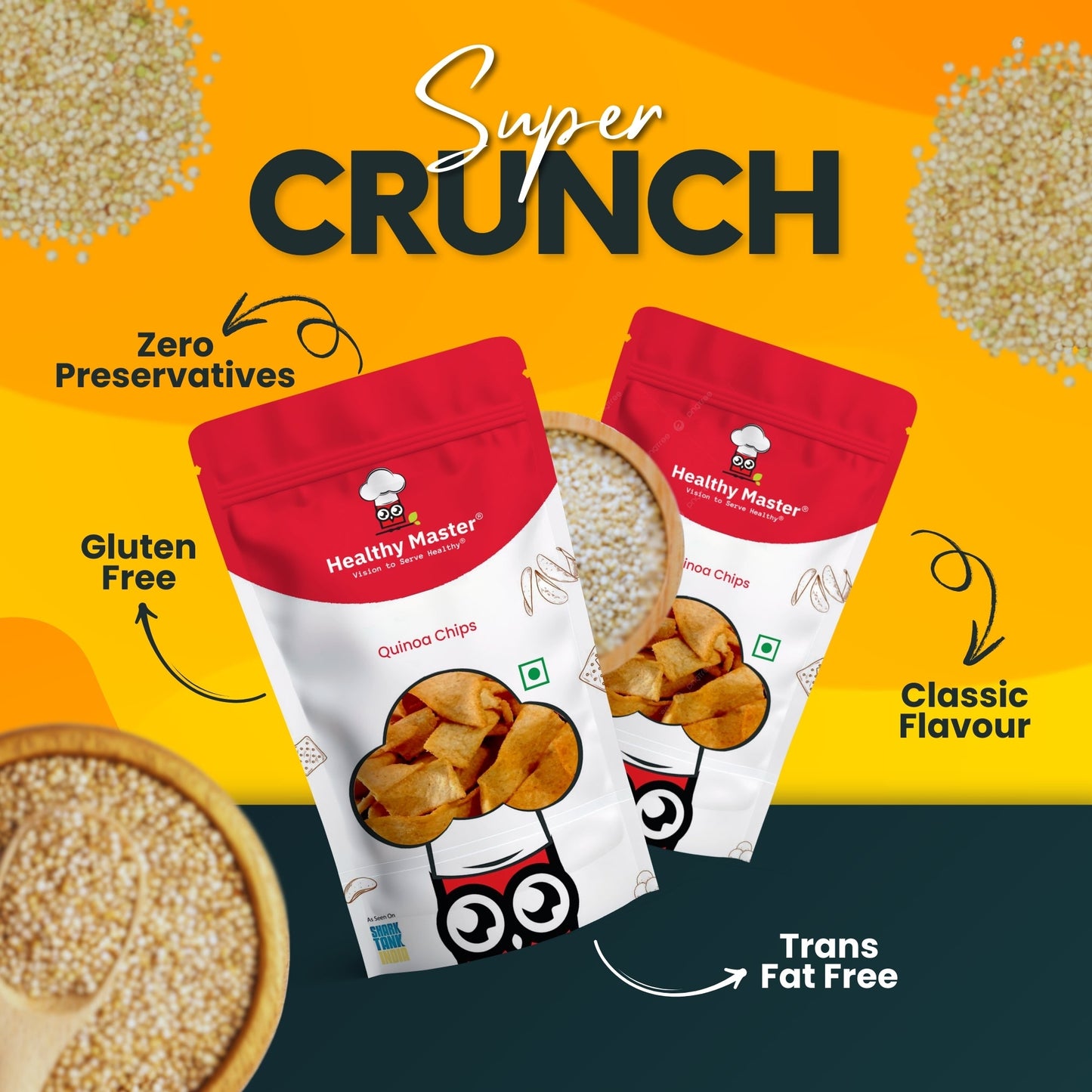 Healthy Master Light & Crispy Quinoa Chips | Millet Chips - Swadesiicart