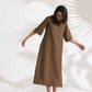 trueBrowns Brown Slub Dress | Swadesiicart
