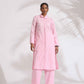 trueBrowns Pink Cotton Embroidered Kurta Set | Swadesiicart