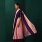 trueBrowns Pink Purple Muslin Silk Ready to Wear Saree | Swadesiicart