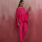 trueBrowns Pink Cotton Dobby Co-ord set - Swadesiicart