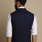 Even Apparels Men's Blue Waistcoat with Notched Lapel | Swadesiicart