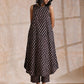 trueBrowns Black Bird Bagru Print Cotton Sleeveless Kurta Pant Set | Swadesiicart