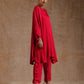 trueBrowns Red Modal Satin Oversized Round Co-Ord Set - Swadesiicart