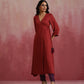 trueBrowns Maroon Modal Angrakha Kurta Set | Swadesiicart