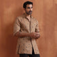 trueBrowns Men's Brown Printed Short Kurta | Swadesiicart