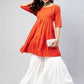InWeave Women's Orange Short Anarkali Kurta - Swadesiicart