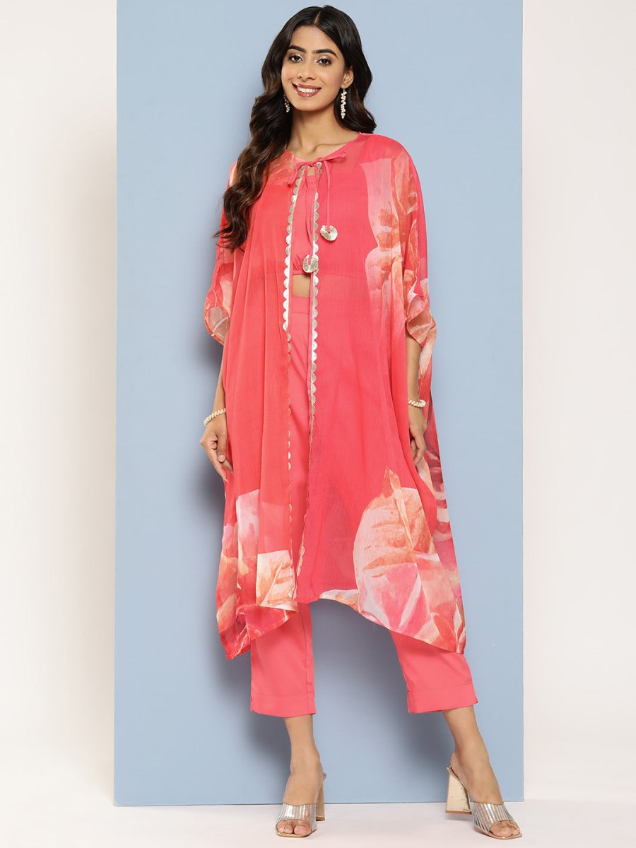 Ahalyaa Women Top with Palazzos & Shrug | Swadesiicart