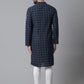 Even Apparels Blue Solid Kurta With Band Collar | Swadesiicart