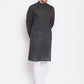 Even Apparels Grey Pure Cotton Kurta With Band Collar | Swadesiicart