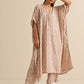 trueBrowns Beige White Floral Silk Print Kaftan Pant Set | Swadesiicart
