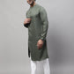 Even Apparels Green Sherwani Kurta With Asymetrical Cut | Swadesiicart
