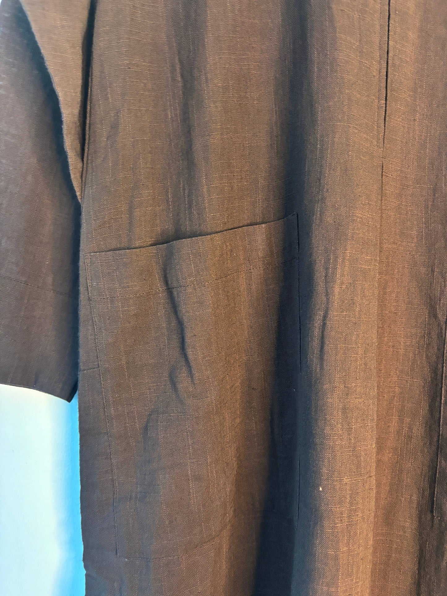 trueBrowns Beige Slub Dress | Swadesiicart
