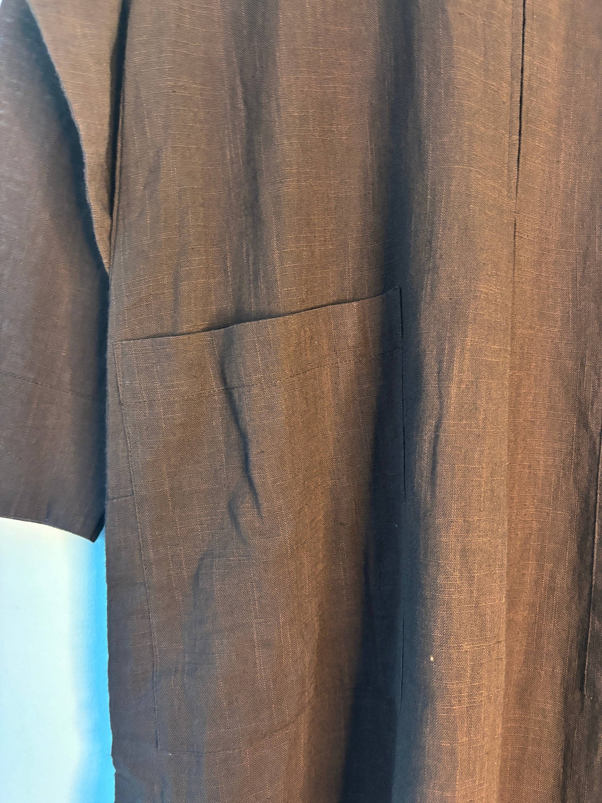 trueBrowns Beige Slub Dress | Swadesiicart
