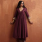 trueBrowns Maroon Flared Anarkali Kurta Set | Swadesiicart
