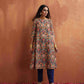 trueBrowns Blue Print A-line Kurta Set | Swadesiicart