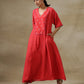 trueBrowns Red Bandhani Printed Silk Long Kurta Pant Set | Swadesiicart