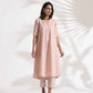 trueBrowns Light Pink Slub Kurta Set | Swadesiicart