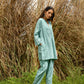trueBrowns Light Blue Cotton Dobby Relaxed Co-ord Set - Swadesiicart