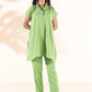 trueBrowns Green Cotton Dobby Shirt Co-ord Set - Swadesiicart