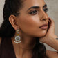 trueBrowns Silver Gold Tone Meenakari Pearl Drop Earrings - Swadesiicart