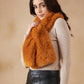 InWeave Women's Carrot Orange Faux Fur Neck Warmer - Swadesiicart