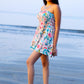 Noroke Linen Blue Floral Mini Tiered Dress - Printed | Swadesiicart
