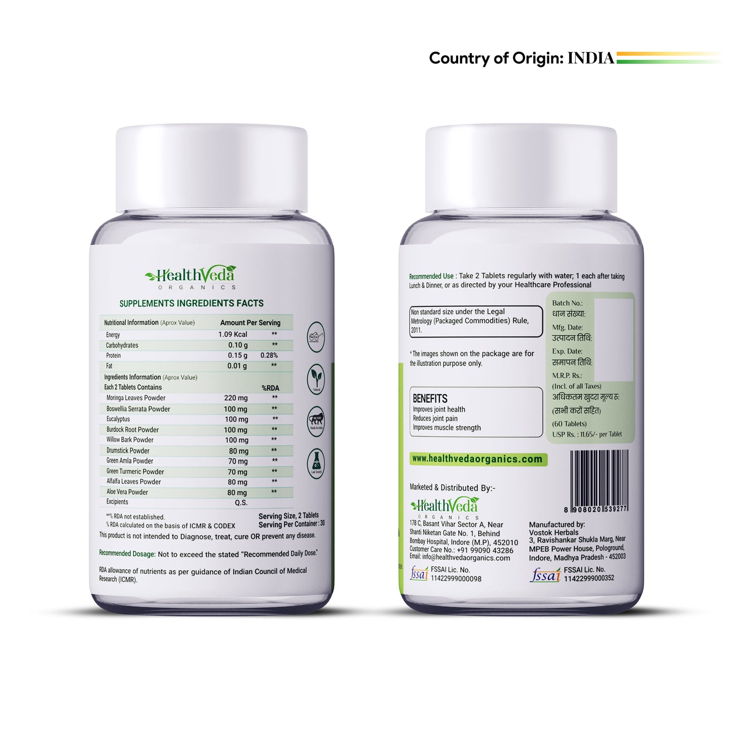Health Veda Organics Plant Based Joint Support Tablets - Swadesiicart