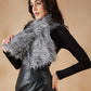InWeave Women's Light Grey Faux Fur Neck Warmer - Swadesiicart