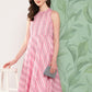 InWeave Women's Pink Kantha Striped Kurta Set - Swadesiicart