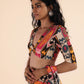 trueBrowns Cola Muslin Ikat Deep V-Neck Blouse | Swadesiicart