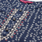 Indian Clothing Varanga Blue Bandhani Print Embroidered Kurta Has Round Neck - Swadesiicart