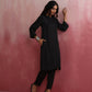 trueBrowns Black Modal Round Neck Kurta Co-ord Set - Swadesiicart