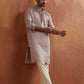 trueBrowns Men's Beige Sequin Chanderi Kurta | Swadesiicart