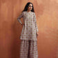 trueBrowns Off White Geometric Print Sharara Set | Swadesiicart