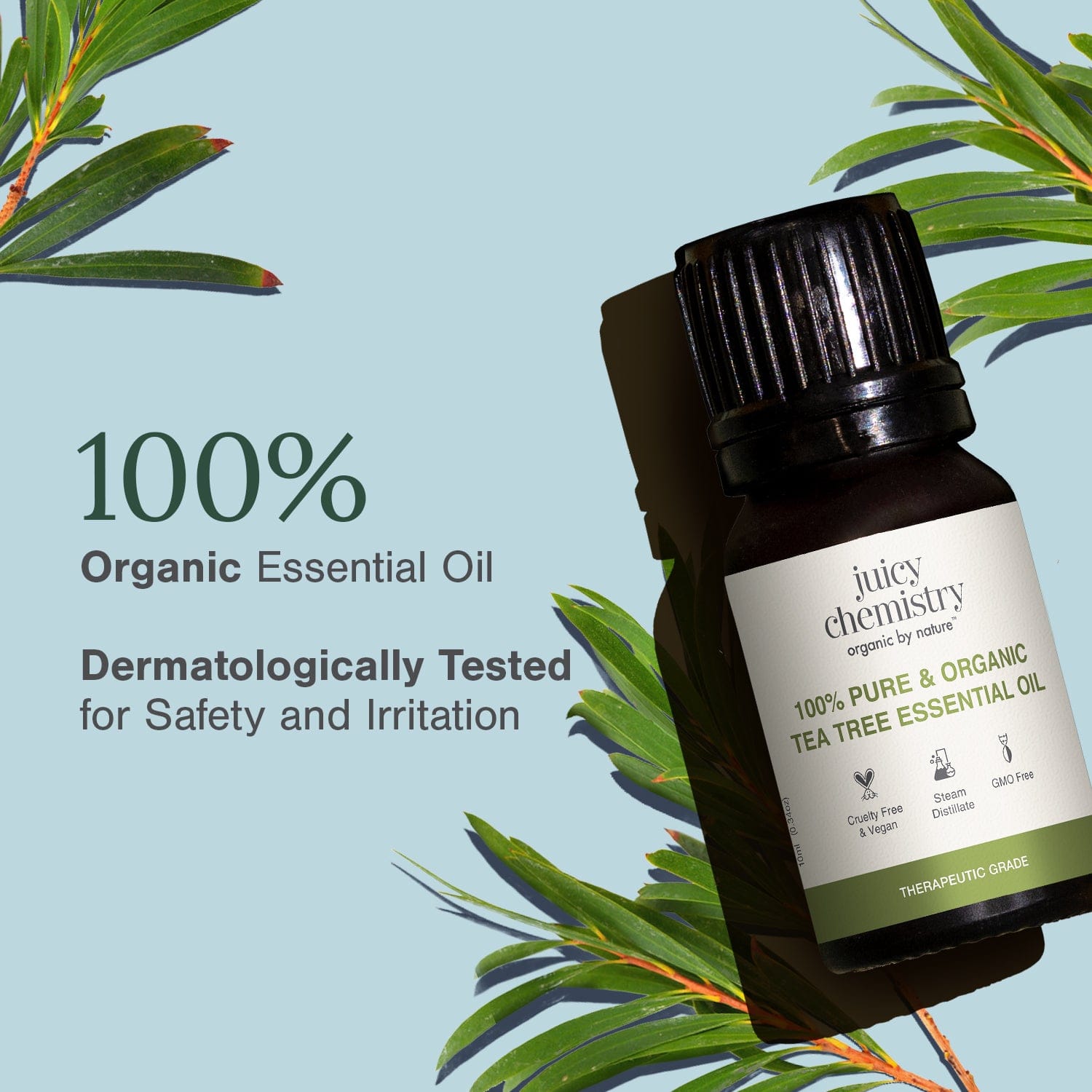 100% Pure & Organic Tea Tree Essential Oil