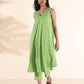 trueBrowns Green Cotton Dobby Sleeveless Kurta Pant Set | Swadesiicart