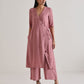 trueBrowns Mauve Angrakha Kurta Set | Swadesiicart