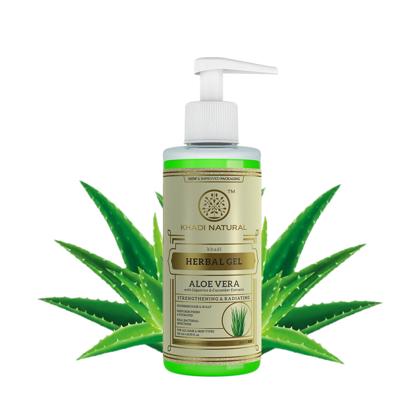 Khadi Natural Aloe Vera Gel With Liquorize & Cucumber Extracts - 500ml
