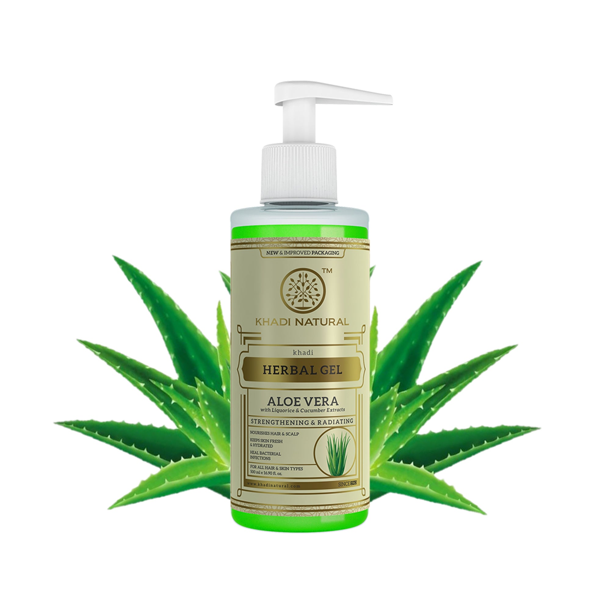 Khadi Natural Aloe Vera Gel With Liquorize & Cucumber Extracts - 500ml