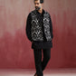 trueBrowns Men's Black Ikat Print Cotton Reversible Nehru Jacket | Swadesiicart