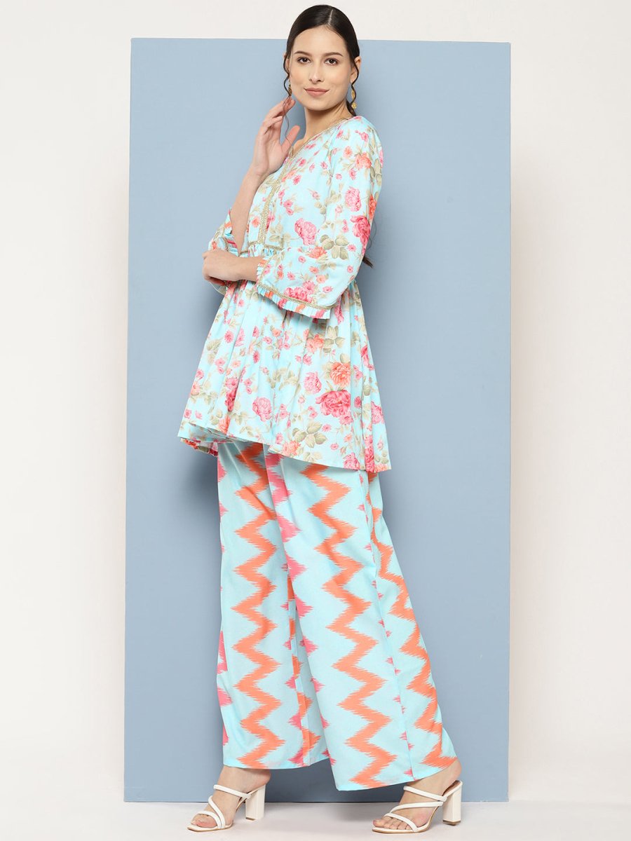 Ahalyaa Printed Ethnic Co-Ords - Swadesiicart