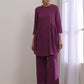 trueBrowns Plum Purple Dobby Gathers Co-Ord Set - Swadesiicart