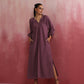 trueBrowns Light Purple Cotton Dobby Dress | Swadesiicart