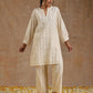 trueBrowns Ivory Gold Cotton Relaxed Co-Ord Set - Swadesiicart