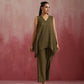 trueBrowns Olive Cotton Dobby Dobby Co-ord set - Swadesiicart
