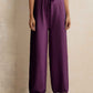 trueBrowns Purple Woollen Flared Pants | Swadesiicart