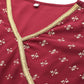 Ahalyaa Women Maroon Floral Empire Kurta with Palazzos | Swadesiicart